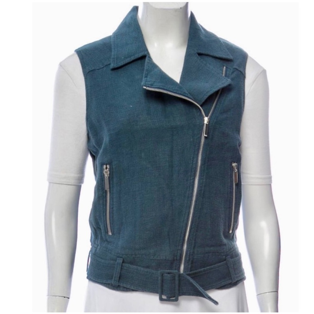 Elizabeth and James Tegan Linen Biker Vest
